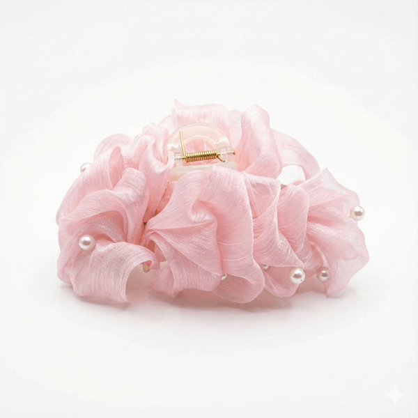 Pearl Puff Scrunch-Claw Pink Pearl Puff Scrunch-Claw - Image 1