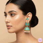 Mint Petal Jhumka - Image 2