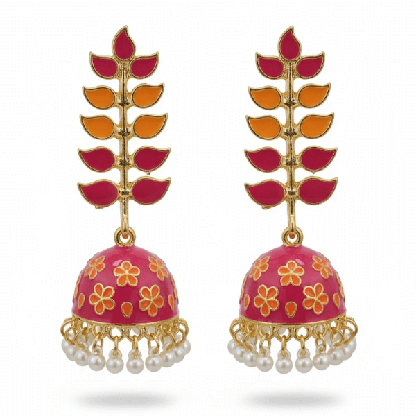 Sunset Rose Jhumka Sunset Rose Jhumka - Image 1