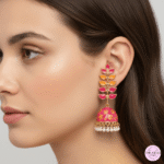 Sunset Rose Jhumka - Image 2